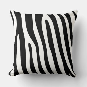 Zebra ränder mönster svartvitt + dina idéer kudde