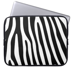 Zebra ränder mönster svartvitt + dina idéer laptop sleeve