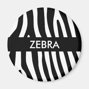 Zebra ränder mönster svartvitt + dina idéer magnet