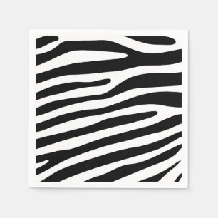 Zebra ränder mönster svartvitt + dina idéer pappersservett