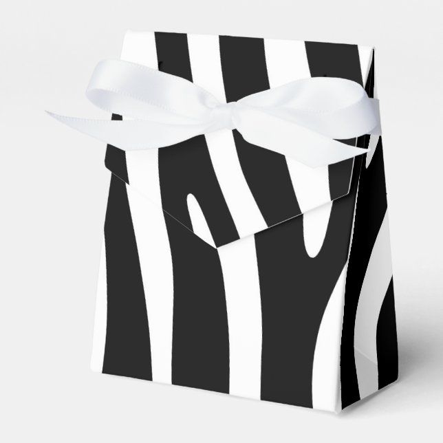Zebra ränder mönster svartvitt + dina idéer presentaskar (Framsidan Sidan)