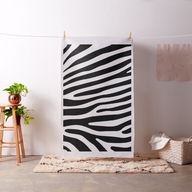 Zebra ränder mönster svartvitt + dina idéer tyg (In Situ)