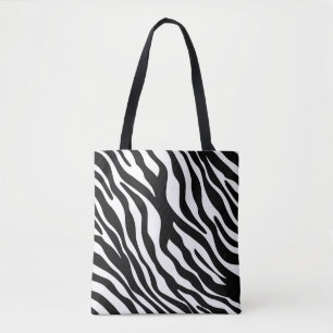 Zebra ränder mönster svartvitt + dina idéer tygkasse
