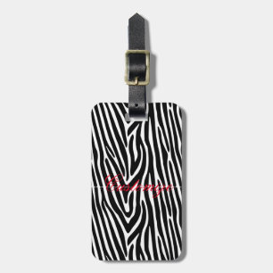 Zebra ränder Mönster Thunder_Cove Bagagebricka