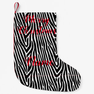 Zebra ränder Mönster Thunder_Cove Liten Julstrumpa