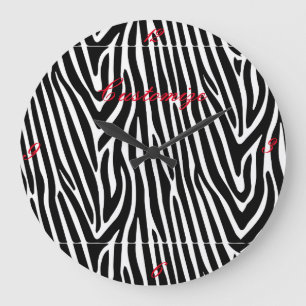 Zebra ränder Mönster Thunder_Cove Stor Klocka