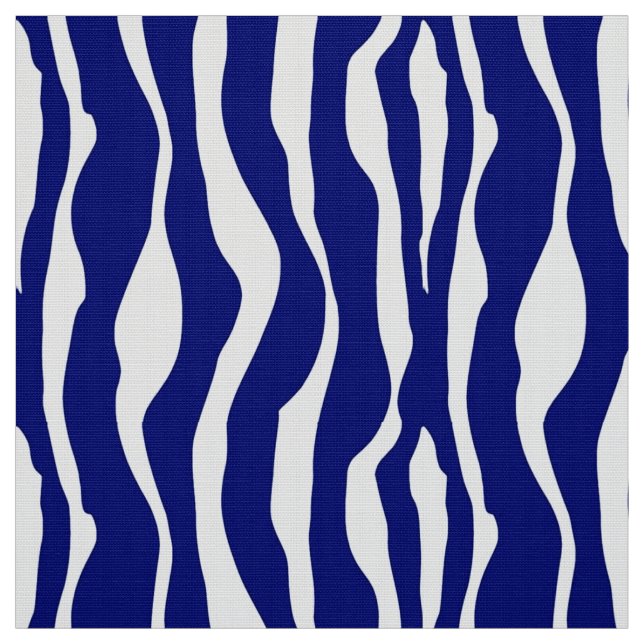 Zebra ränder - mörk koboltblått och vit tyg (Provkarta)