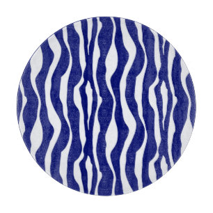 Zebra ränder - Mörk Koboltblått och vitt