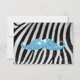 Zebra ränder och Blue Bling Mustache
