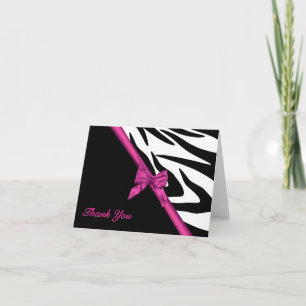 zebra ränder och Ribbon Tackkort