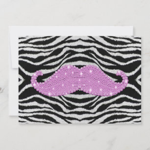 Zebra ränder och Rosa Bling Mustache