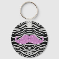 Zebra ränder och Rosa Bling Mustache
