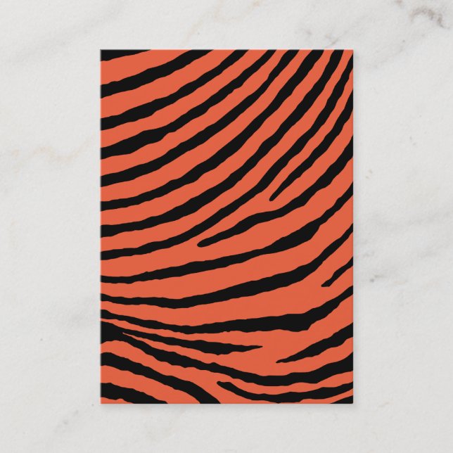 ZEBRA RÄNDER: ORANGE och SVART Visitkort (Framsida)