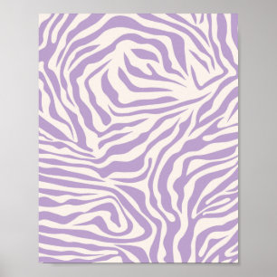 Zebra ränder Preppy Lila Vild Animal Print Poster