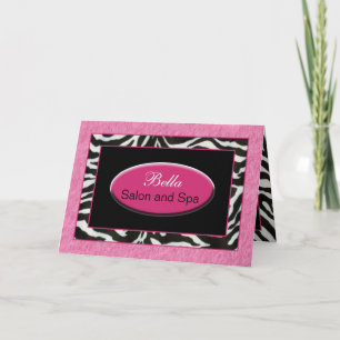 zebra ränder rosa & svart Chic Business Tack Kort