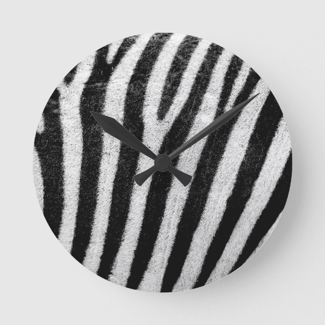 zebra ränder rund klocka (Framsida)