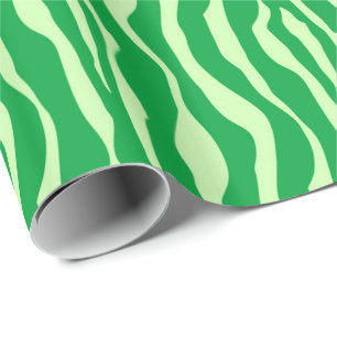 Zebra ränder - skuggar av limefruktgrönt presentpapper