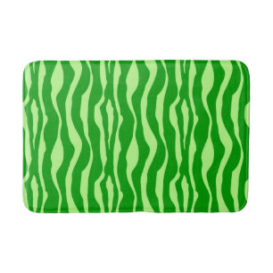 Zebra ränder - skuggor av Lime Green Badrumsmatta