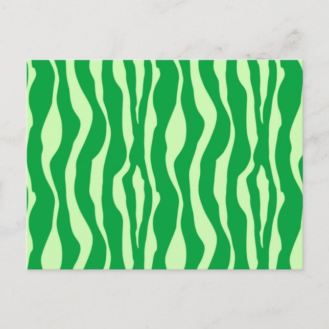 Zebra ränder - skuggor av Lime Green Vykort (Framsida)
