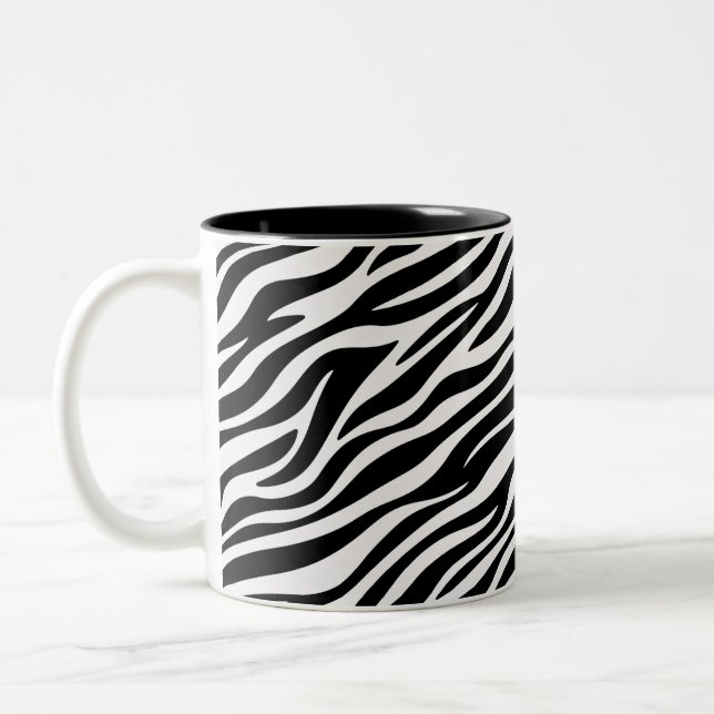Zebra ränder Sömlös Mönster Animal Print-60492 Två-Tonad Mugg (Vänster)