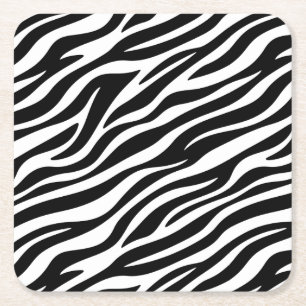 Zebra ränder Sömlös Mönster Animal Print-60492 Underlägg Papper Kvadrat