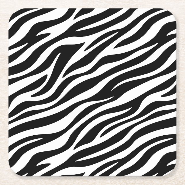 Zebra ränder Sömlös Mönster Animal Print-60492 Underlägg Papper Kvadrat (Framsidan)