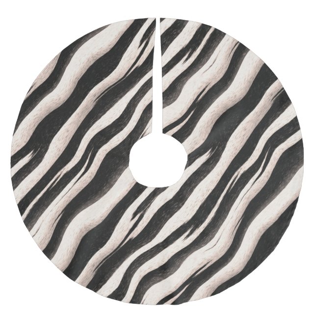 Zebra ränder sömlös struktur + dina idéer julgransmatta borstad polyester (Framsidan)