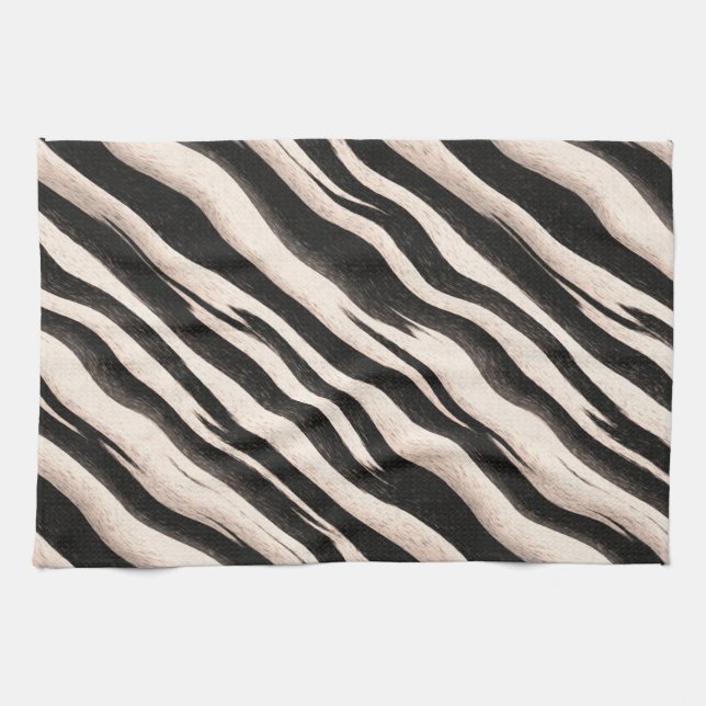 Zebra ränder sömlös struktur + dina idéer kökshandduk (Horisontell)