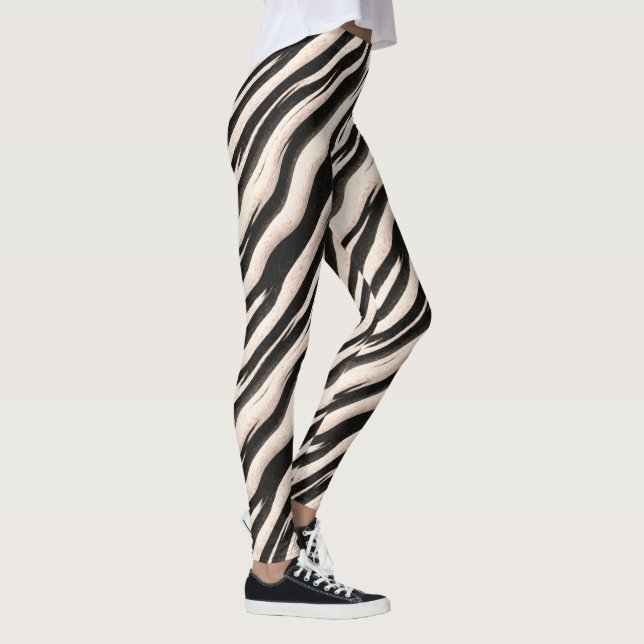 Zebra ränder sömlös struktur + dina idéer leggings (Höger)