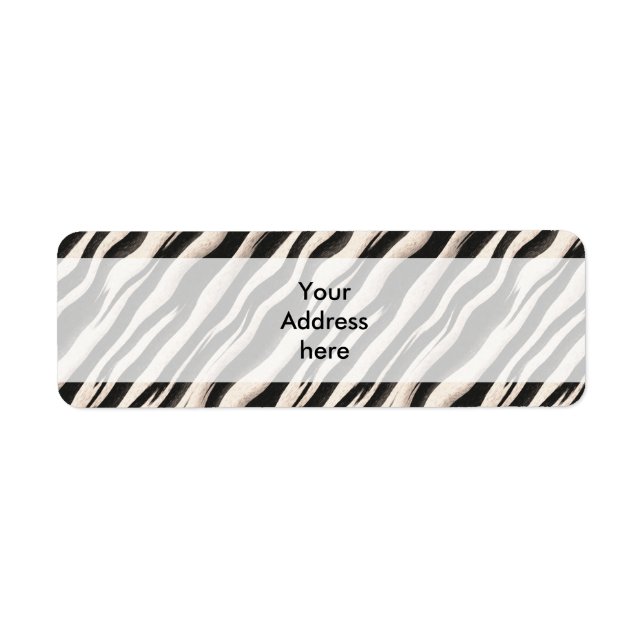 Zebra ränder sömlös struktur + dina idéer returadress etikett (Framsidan)