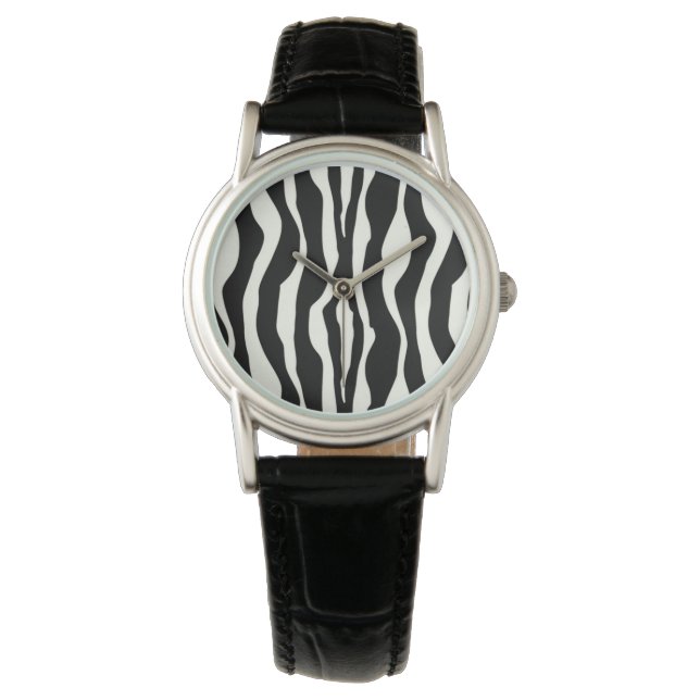 Zebra ränder - Svartvit Armbandsur (Framsida)