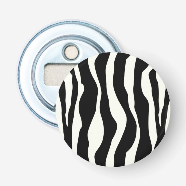 Zebra ränder - Svartvit Flasköppnare (Framsidan)