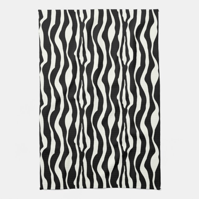 Zebra ränder - Svartvit Kökshandduk (Vertikal)