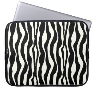 Zebra ränder - Svartvit Laptop Sleeve
