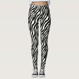 Zebra ränder - Svartvit Leggings