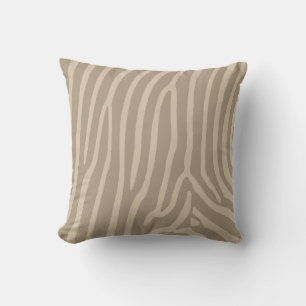Zebra ränder Tan och Cream Kudde