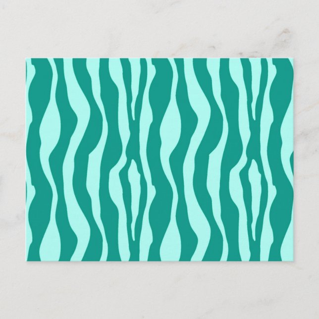Zebra ränder - Turkos och Aqua Vykort (Framsida)