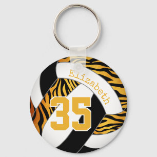 zebra ränder w guld och svarta flickor volleyball nyckelring