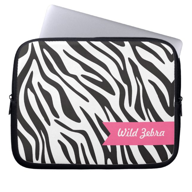Zebra ränderlaptop sleeve (Framsidan)