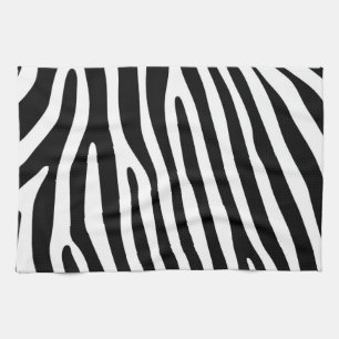 Zebra rändermönstersvart & vit + dina idéer kökshandduk