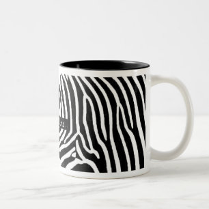 Zebra ränderpersonlig med namn Två-Tonad mugg
