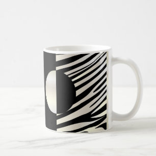 Zebra rändersnyggtsvart & silvermönsterdekor kaffemugg