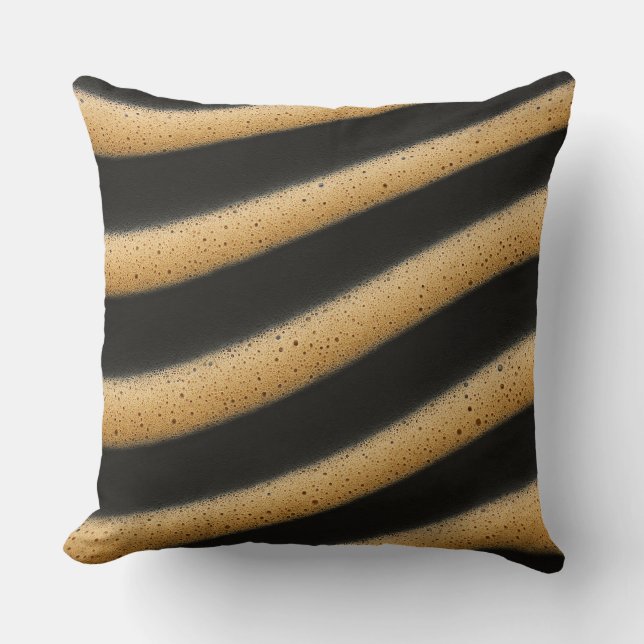 Zebra-randig espressoskumtextur  kudde (Framsida)