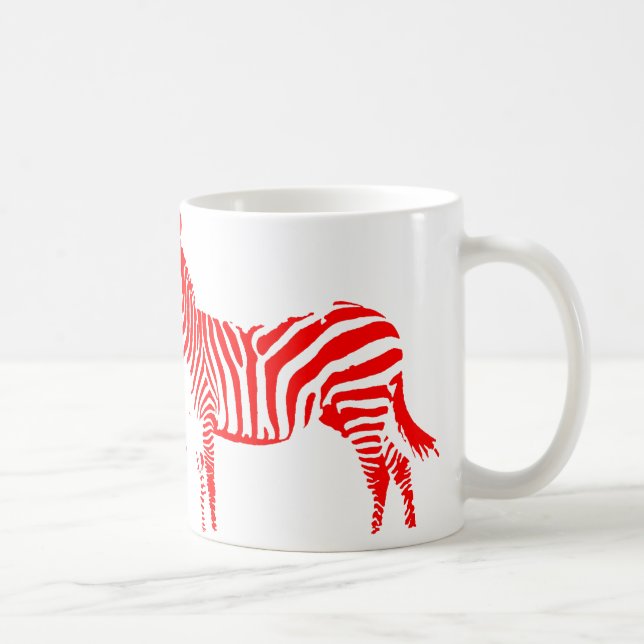 Zebra Red Silhouette Mugg eller Resemugg (Höger)