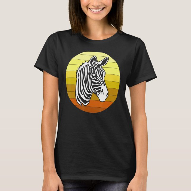 Zebra Retro African Animals T Shirt (Framsida)