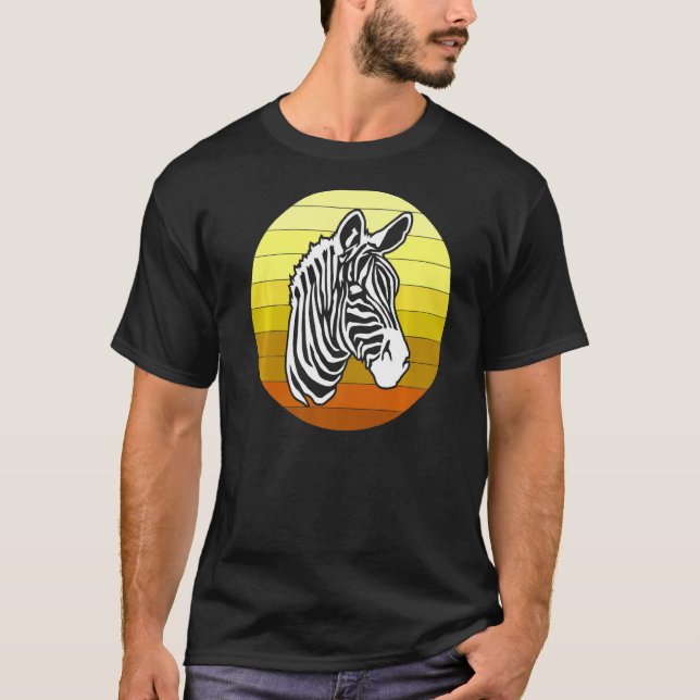 Zebra Retro African Animals T Shirt (Framsida)