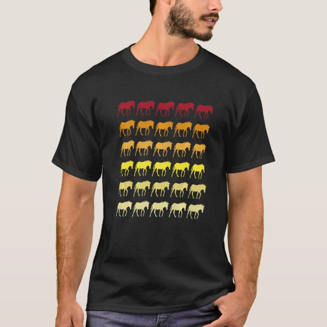Zebra Retro Animal Mönster T Shirt (Framsida)