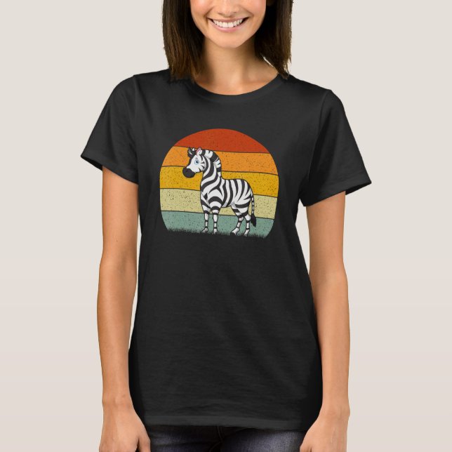 Zebra Retro Stil Vintage T Shirt (Framsida)