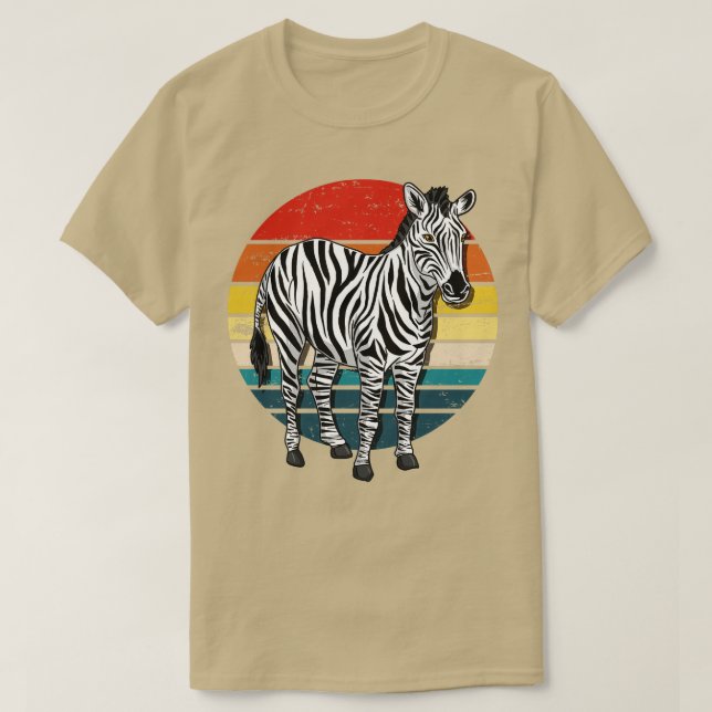 Zebra Retro Vintage T Shirt (Design framsida)