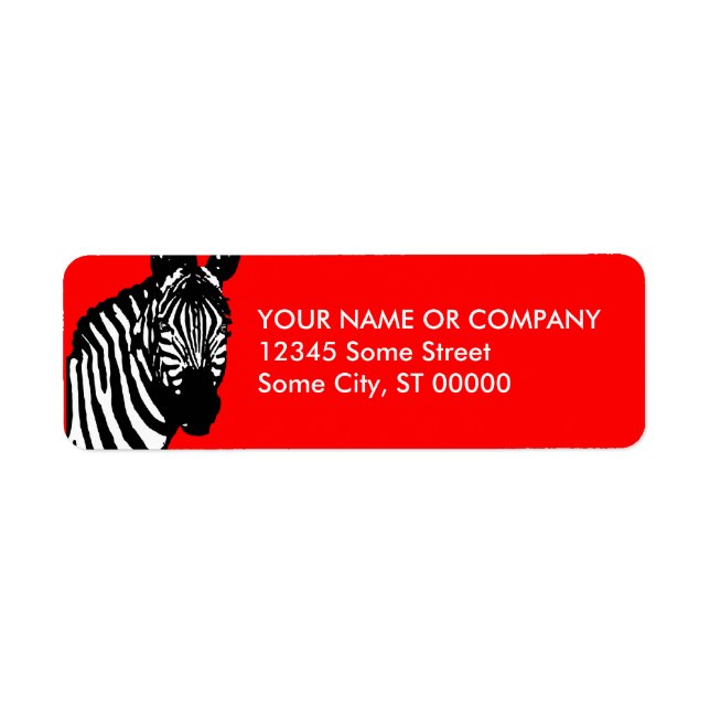 zebra. returadress etikett (Framsidan)